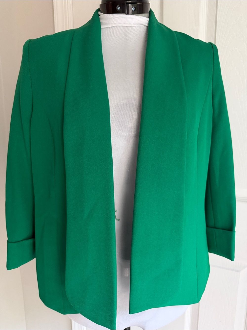 Kasper Emerald Green Open-Front Blazer Jacket 6